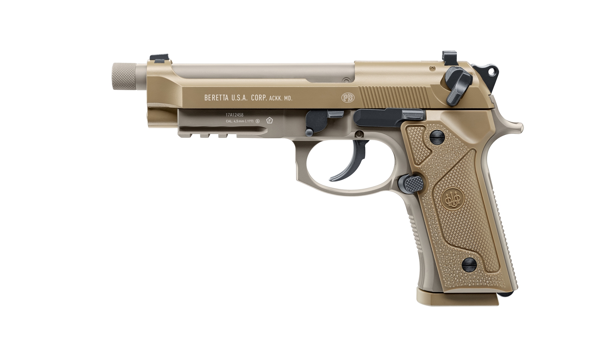 Beretta M9A3 FDE 4,5 mm Stahl BB Co2-Pistole Blow Back 